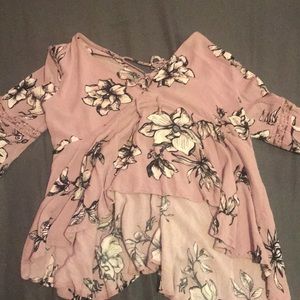 Adorable Pastel Purple Floral Blouse